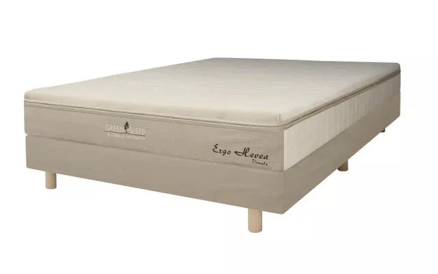 Indulge in the epitome of comfort with the Vimala Organic Mattress, featuring multiple layers of natural latex encased in sumptuous organic cotton velour and wool. Crafted for luxurious sleep, this top-of-the-line mattress offers a fantastic feel. With three layers of natural rubber nestled within a pure wool and cotton zip-off casing, this mattress exudes  sophistication. The bottom layer provides a supportive 2-inch firm foundation. The 4″ middle layer, customizable to your preference of soft, medium, or