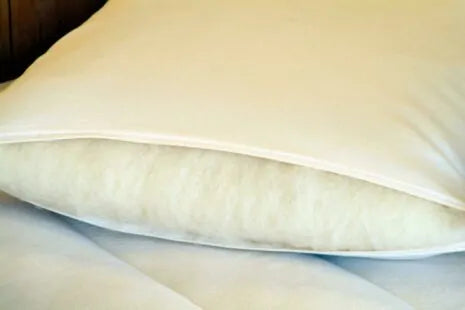 A 100% natural Dunlop latex core cocooned in a breathable swath of soft, domestically sourced Premium Eco Wool, all tucked inside an organic cotton sateen zippered cover.
This combination creates a thick and luxurious pillow that's great for side and back sleepers and provides excellent support when sitting up in bed to read or work. Additional covers available for purchase.