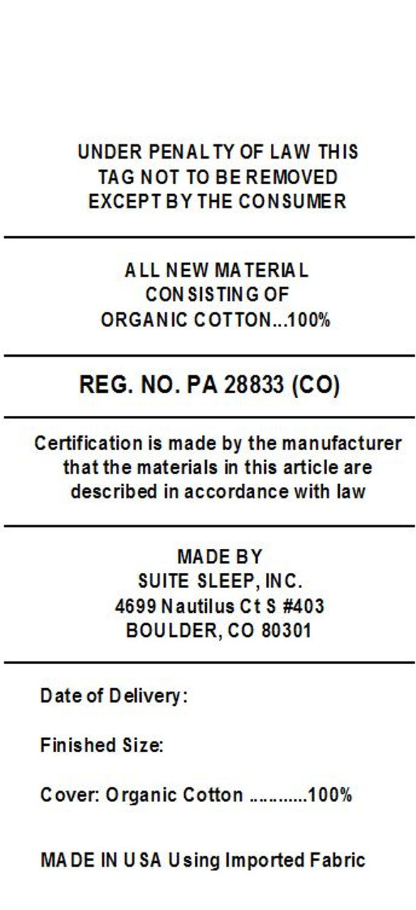 The Organic Cotton Knit protector is made using our soft double knit mattress ticking which uses 100% certified organic cotton fabric. It provides a layer of protection to any mattress that uses a stretch knit cover without minimizing the feel and pressure-point release. The organic knit protector is skirted with organic cotton knit jersey and features an 18" pocket. It will keep your mattress looking newer longer and is so soft and supple you won't want to put a sheet over it. Made in the USA using importe