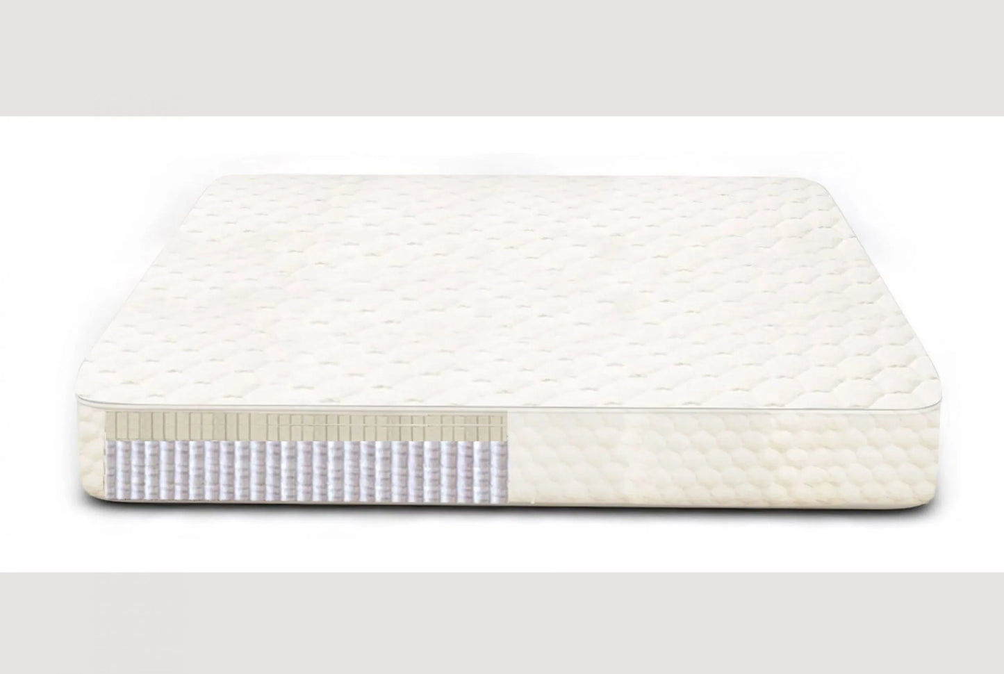The Organic EcoNest 3 mattress by TFS Honest Sleep is made with certified organic materials. 8″ coils under 3″ of organic latex form the core. This core is then encased in two layers of organic cotton fabric with wool quilted in between. This mattress finishes at approximately 12″. The EcoNest 3 mattress provides you with a strong, organic, and supportive mattress built to last a lifetime. Made with no petrochemicals or flame retardants!