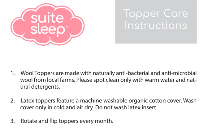 Optimize your sleeping comfort with the Suite Sleep premium natural talalay mattress topper, designed to provide unparalleled softness and optimal pressure point relief. 3″ of soft and breathable natural Talalay latex is encased in a beautifully soft organic cotton knit. This topper enhances breathability and ensures an even temperature all night long, offering a blend of indulgence and practicality.
