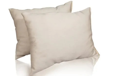 This pillow is made from certified organic wool and is covered in organic cotton sateen. Wool will not compress as much over time as an organic cotton pillow. Wicks away moisture on hot nights to help keep you cool and insulates on cool nights. Spot clean only. Comes with a zipper so you can add or remove filling.