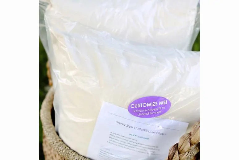 Supportive Comfort
Our natural shredded latex pillow gently conforms to your neck and shoulders for ultimate comfort that moves with you. This pillow has a touch of softness that cradles you as you sleep while still offering plenty of necessary support.