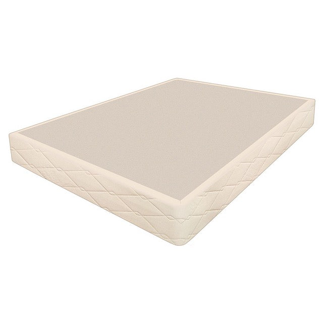 Designed to be used with our latex mattresses, but not required if you have a slatted bed frame. The Upholstered Wood Slat Foundation provides extra support for our heirloom quality heavier mattresses and is 9" High. Solid wood slats are upholstered following traditional European design and covered our quilted organic cotton ticking. Our foundations comply with FR1633 and are fitted with metal corner guards to prevent corner damage and give our beds a finished look.