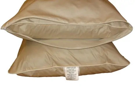 Crescent Moon barrier covers are dust mite-proof encasements for your pillows. They are also recommended for bed-bug protection. These barrier covers are made from 260 TC GOTS certified 100% organic cotton barrier fabric. Dust mites measure from 100 to 300 microns and their feces can be as small as 10 microns which can fall through many fabrics. The organic cotton fabric used for these barrier covers has been lab tested and has an average pore size of 3.8 microns.