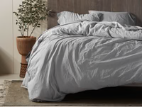 Organic Crinkled Percale Duvet Cover