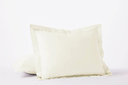 Clean, crisp organic cotton is tightly woven into a substantial, 300-thread count percale, creating a smooth and breathable classic for the bed that wears exceptionally well with time. Contrary to the sheen of sateen, percale features a cooler feel and creates better air flow.