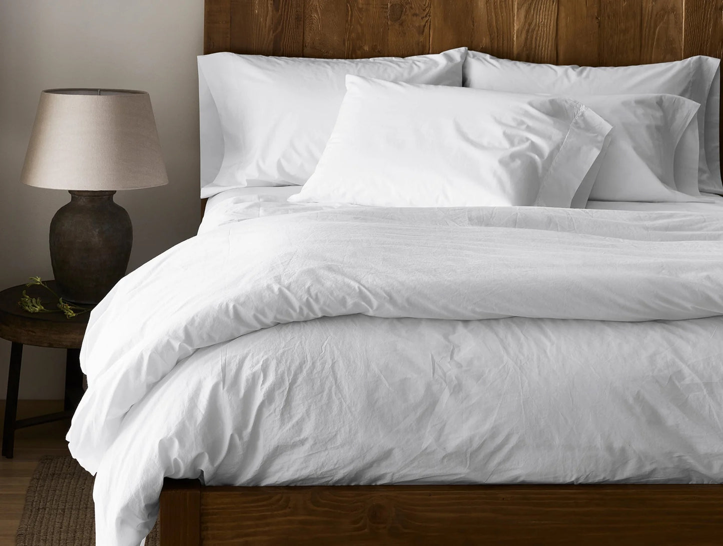 Clean, crisp organic cotton is tightly woven into a substantial, 300-thread count percale, creating a smooth and breathable classic for the bed that wears exceptionally well with time. Contrary to the sheen of sateen, percale features a cooler feel and creates better air flow.