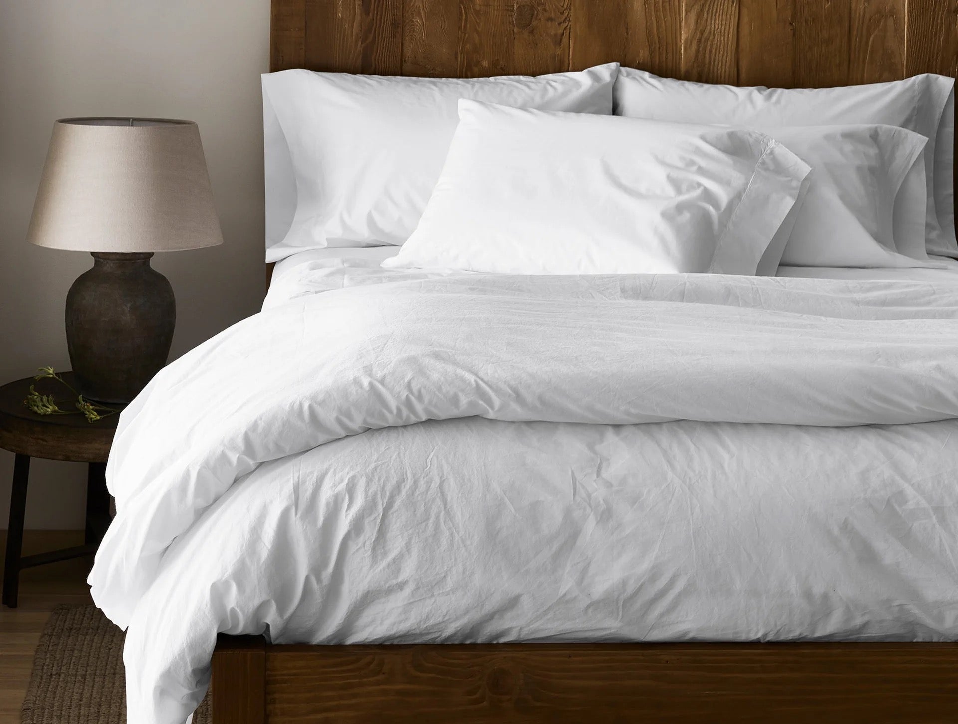 Clean, crisp organic cotton is tightly woven into a substantial, 300-thread count percale, creating a smooth and breathable classic for the bed that wears exceptionally well with time. Contrary to the sheen of sateen, percale features a cooler feel and creates better air flow.
