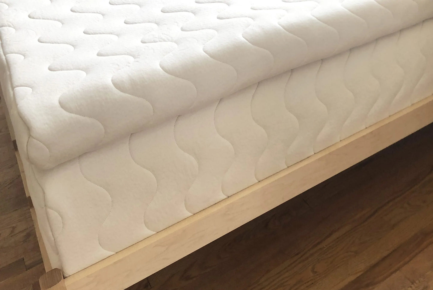 The Bella Sera Natural Latex Mattress Topper is a great option when you’re looking to add cushion to a mattress that’s a little firm, or to achieve an extra plush feel on softer mattresses. It’s made with two inches of soft GOLS certified organic Dunlop latex surrounded by a quilted organic cotton and organic wool cover. Your comfort preference can change over time, and adding a topper can be smart way to adjust the feel of your mattress.