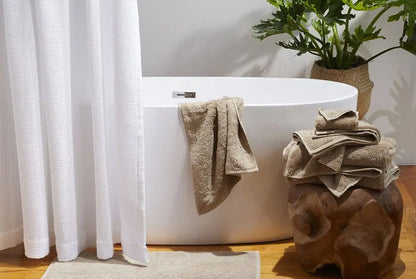 Step out of the shower and into the indulgence of Coyuchi’s Cloud Loom Organic Cotton Towels. Bathing becomes a blissful ritual when you introduce organic, long staple Turkish cotton, loomed into a lofty, plush towel that’s exceptionally soft, thick, and luxurious. More than just cozy, the long loops are absorbent, quick to dry, and made to withstand years of regular use for those who like their towels full and fluffy.