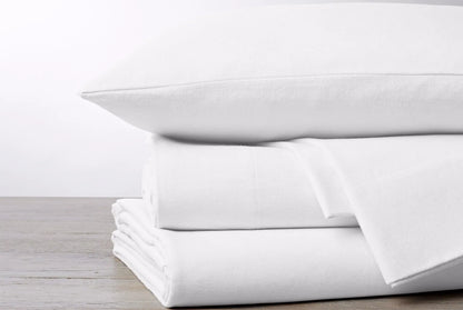 Experience unparalleled comfort with Coyuchi’s organic Cloud Brushed Flannel sheets. Crafted from soft 6 oz Cloud Brushed Flannel, these sheets feature a high-quality elastic for a secure fit on mattresses of all thicknesses, with a 15″ pocket depth. Meticulously detailed with a four-inch hem at the top and half-inch hems on the sides and bottom. Complete sheet sets include one fitted sheet, one flat sheet, and two pillowcases (Standard/Queen size for Twin, Full, and Queen sets; King size for King sets).