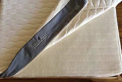 The Green Sleep Ergo Concept Legacy 9 is taking comfort and customization to a new level. Nine inches of latex is encased in plush organic cotton velour quilted to breathable wool for luxury that Green Sleep is known for. The middle layer is where the action happens. The four inch layer of latex is split into three separate parts allowing the shoulders, hips and legs different customization options. Queen and King sized mattresses divide the middle layer into six separate pieces so each side of the mattress