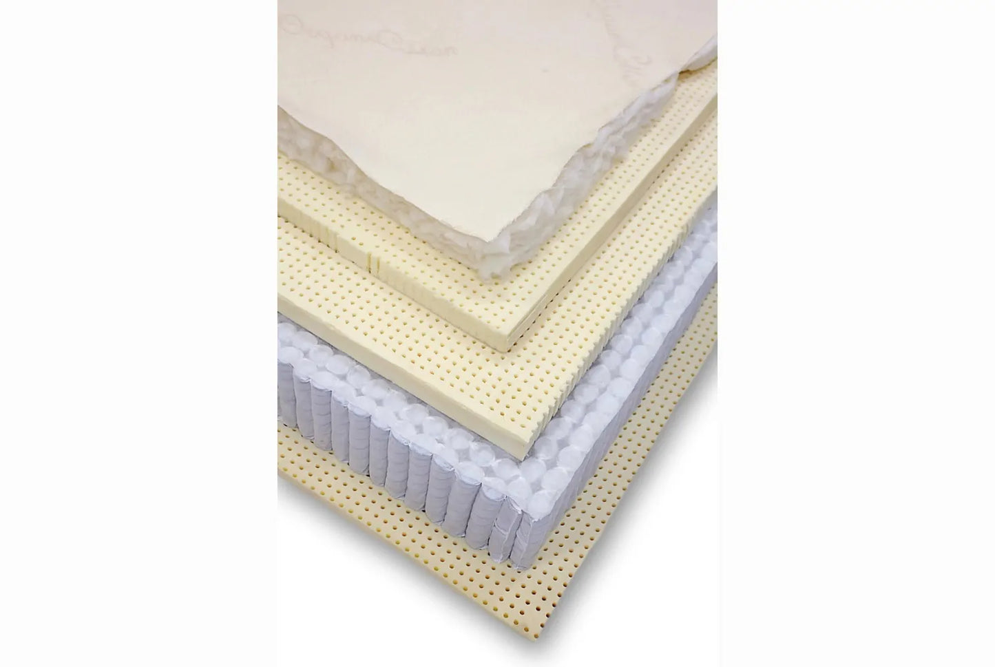 The Harvest Green Organic Pillowtop Mattress is Greenguard gold certified and made using GOLS certified organic latex, made from 100% recycled steel, and GOTS certified organic cotton.   Constructed with 1″ of organic latex at the bottom, 8″ coils, and 4″ of organic latex on the top, all encased in an organic cotton cover.  A total of 13″ in thickness the Harvest Green Pillow Top Organic Mattress provides great support with added pressure relief for a softer, deeper feel.  On a scale of 1 – 10 (with 10 bein