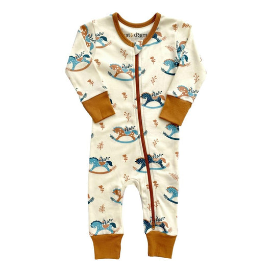 GOTS Certified Organic Cotton Zippy - Rocking Horse