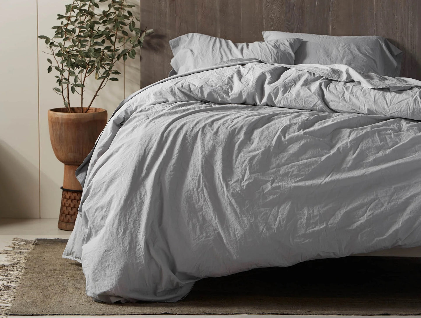 Organic Crinkled Percale Duvet Cover by Coyuchi