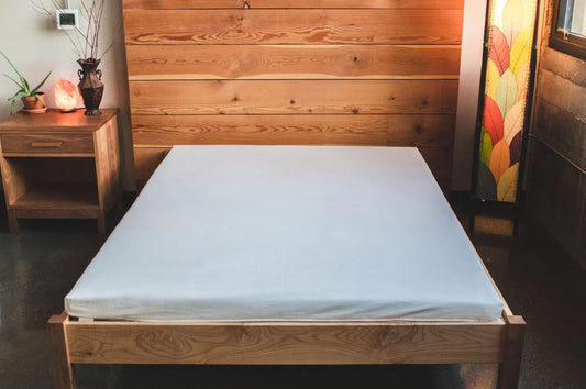 The Shikibuton is a traditional Japanese mattress that's lightweight and versatile. Our version of the Shikibuton is an all-natural, healthy sleeping option.

Because of its lightweight, flexible design, you can easily fold it up and store in a closet when not in use. This versatility allows you to maximize sleeping space with minimal impact. A great, low-profile choice for a tiny house, studio apartment, extra guest accommodation, or anywhere you need to save some space.

Made with a 3" natural latex core 