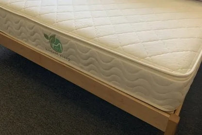 The Organic EcoNest 3 mattress by TFS Honest Sleep is made with certified organic materials.  8″ coils under 3″ of organic latex form the core. This core is then encased in two layers of organic cotton fabric with wool quilted in between. This mattress finishes at approximately 12″.  The EcoNest 3 mattress provides you with a strong, organic, and supportive mattress built to last a lifetime.  Made with no petrochemicals or flame retardants!