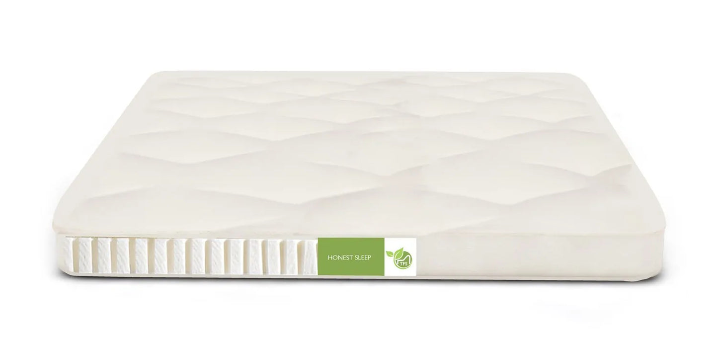 Top any mattress with the fantastic Healthy Nest organic latex topper by TFS Honest Sleep!  This organic latex topper is made with 2 inches of soft organic dunlop latex and is covered in organic cotton fabric.   Made with a 7 oz. Organic Cotton Twill cover. Made with no petrochemicals or flame retardants!