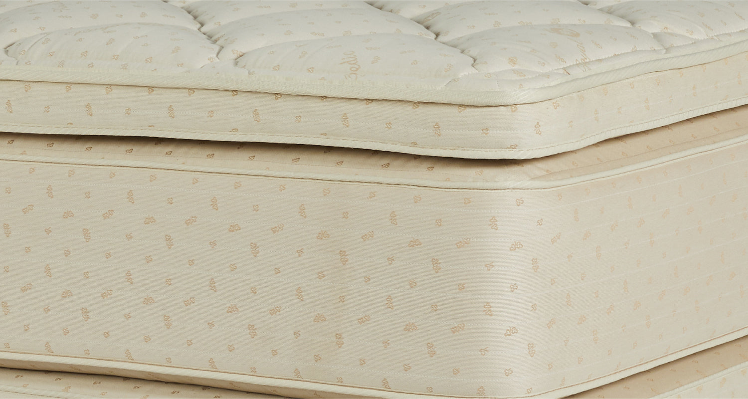 Extra thick boxed style pillowtop portions contain soft Talalay latex for relaxation and pressure point relief. Pincore construction in the latex allows for body heat to ventilate.

While many mattresses these days can be rolled or folded up into a small box, there is no substite for making a world class quality mattress, and the Royal Cloud Pillowtop Mattress is just that – Ultra Premium.