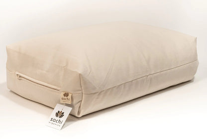 Made with a unique patented dual chamber design, one side of the Sachi Organics Rejuvenation pillow has a zipper where you can add or remove the organic millet or organic buckwheat filling and the other side of the pillow has a zipper where you can access the eco wool. The zippered cover is made from organic cotton sateen.  Being able to customize the loft by adding or removing filling makes this adjustable pillow ideal for just about everybody.  Buckwheat and Millet provide excellent neck and head support,