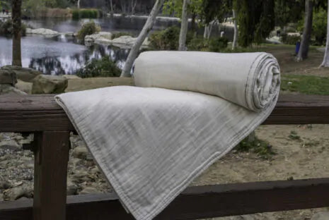Indulge in the ultimate comfort with our organic blanket, crafted from four layers of luxurious double gauze GOTS-certified organic cotton muslin. Uniquely designed for breathability and softness, it’s free of harmful chemicals and dyes, ensuring a soothing and safe sleep environment. With a relaxed, crinkled style, this blanket offers exceptional airflow and becomes even softer and cozier with each wash. Choose from four delightful color options to suit your style and enhance your bedding ensemble.