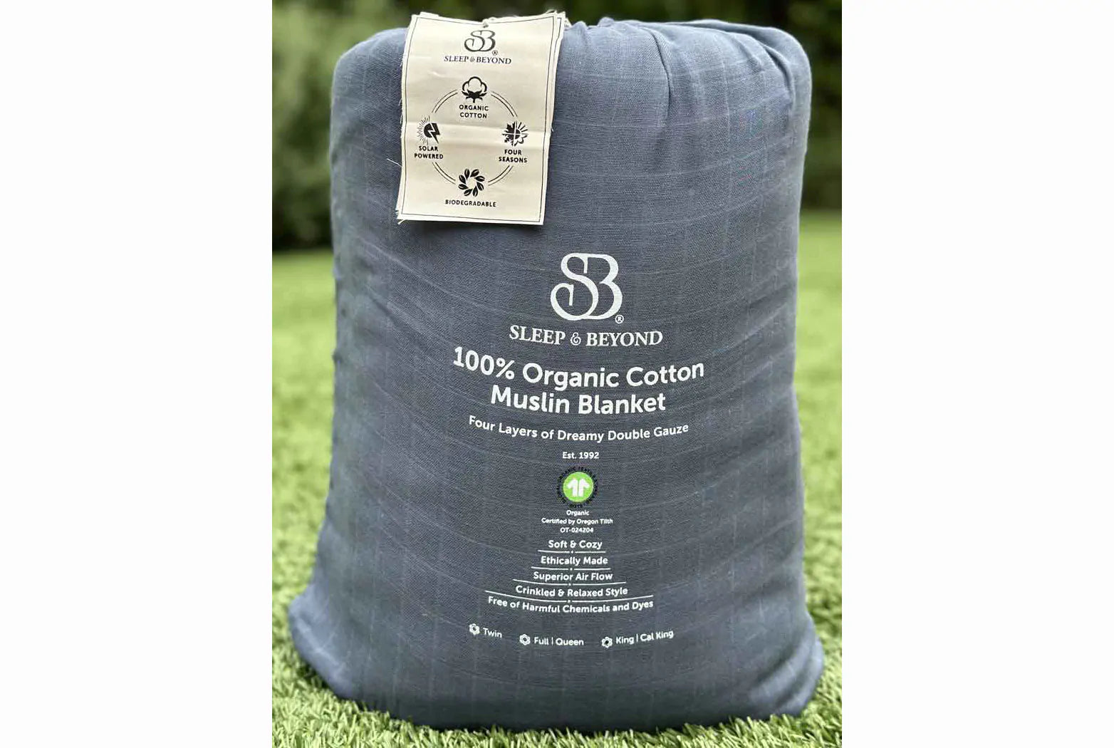 Indulge in the ultimate comfort with our organic blanket, crafted from four layers of luxurious double gauze GOTS-certified organic cotton muslin. Uniquely designed for breathability and softness, it’s free of harmful chemicals and dyes, ensuring a soothing and safe sleep environment. With a relaxed, crinkled style, this blanket offers exceptional airflow and becomes even softer and cozier with each wash. Choose from four delightful color options to suit your style and enhance your bedding ensemble.