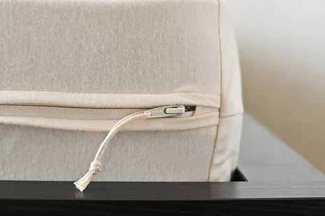 This Organic Cotton mattress encasement by Sleep and Beyond is an innovative 100% organic cotton two layer jersey that offers a zippered waterproof solution.  This encasement can prolong the life of your bed and protect it from stains, leaks, dust mites and bed bugs all in one!  It is fully reversible with a six sided design that offers full mattress protection.  Free of vinyl/PVC, phthalates and other harmful chemicals, it is crafted with two layers of soft 100% organic cotton jersey fabric with non-toxic 