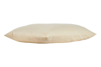 This pillow has an organic cotton cover and has a medium fill of certified organic merino wool.  It is perfect for all-year round comfort as it helps maintain body temperature. GOTS certified organic.  Wool wicks moisture without making you feel cold and clammy. Provides relief from MCS (multiple chemical sensitivities) as this pillow is free from carcinogenic chemicals.
