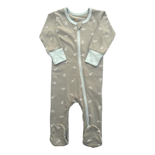 GOTS Certified Organic Cotton Zippy Footed - Freshwater Snail
