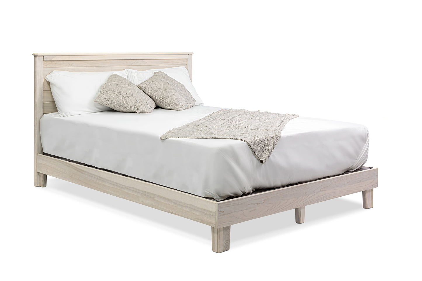 Introducing our solid hardwood poplar bed frame, a masterpiece of craftsmanship and design. Handcrafted by skilled Amish and Mennonite craftsmen in Pennsylvania, this bed frame showcases Old World techniques combined with modern innovation. Made entirely from 100% solid hardwood, without any plywood or MDF, it's built to last for generations. Each bed frame is unique, with its own natural wood grain patterns, giving it a timeless, heirloom quality. Plus, with hardware-free and tool-free assembly, it’s incre