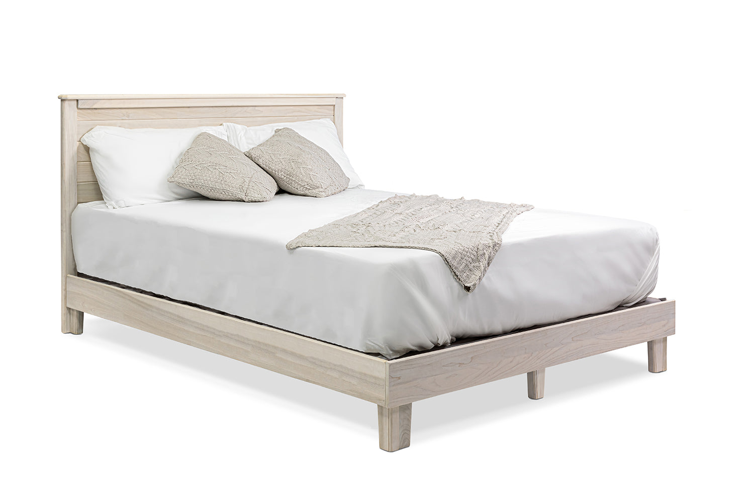 Introducing our solid hardwood poplar bed frame, a masterpiece of craftsmanship and design. Handcrafted by skilled Amish and Mennonite craftsmen in Pennsylvania, this bed frame showcases Old World techniques combined with modern innovation. Made entirely from 100% solid hardwood, without any plywood or MDF, it's built to last for generations. Each bed frame is unique, with its own natural wood grain patterns, giving it a timeless, heirloom quality. Plus, with hardware-free and tool-free assembly, it’s incre