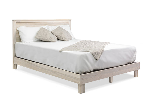 Introducing our solid hardwood poplar bed frame, a masterpiece of craftsmanship and design. Handcrafted by skilled Amish and Mennonite craftsmen in Pennsylvania, this bed frame showcases Old World techniques combined with modern innovation. Made entirely from 100% solid hardwood, without any plywood or MDF, it's built to last for generations. Each bed frame is unique, with its own natural wood grain patterns, giving it a timeless, heirloom quality. Plus, with hardware-free and tool-free assembly, it’s incre
