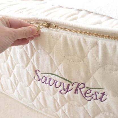 A luxurious pillowtop mattress made just for you.

The Unity Pillowtop natural mattress has four 3″ layers: it is simply the 3-layer Serenity organic mattress with the Harmony latex topper on top. The Harmony’s single soft layer, in its separate Savvy Rest organic casing, creates an extra-luxurious surface.