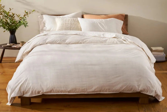 COYUCHI ORGANIC CRINKLED PERCALE DUVET COVER