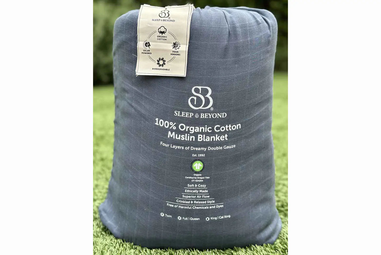 SLEEP AND BEYOND 100% ORGANIC COTTON MUSLIN BLANKET