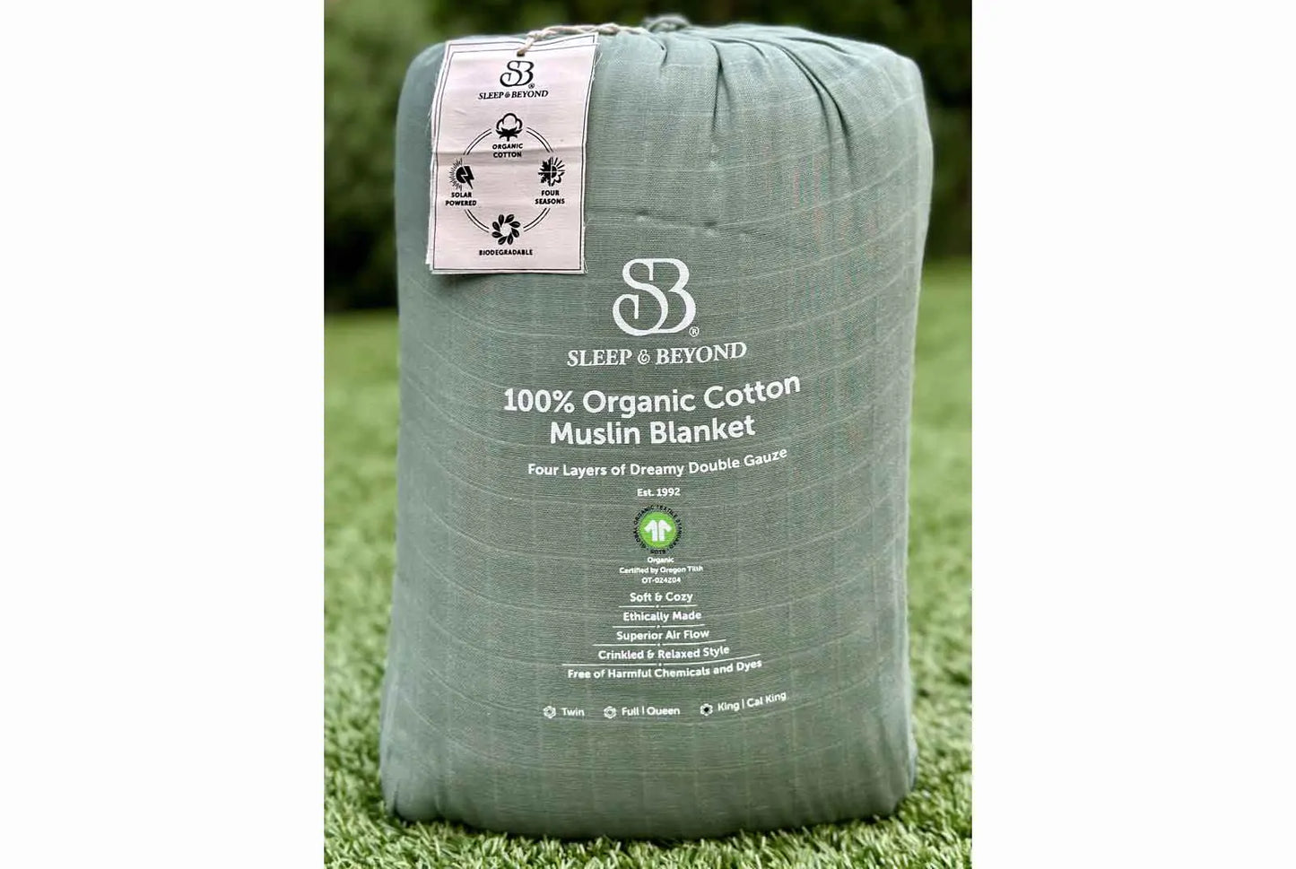 SLEEP AND BEYOND 100% ORGANIC COTTON MUSLIN BLANKET