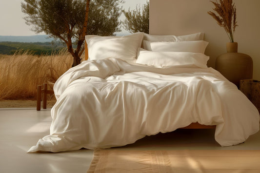 100% Organic Cotton Sateen Sheet Set - Classic Ivory